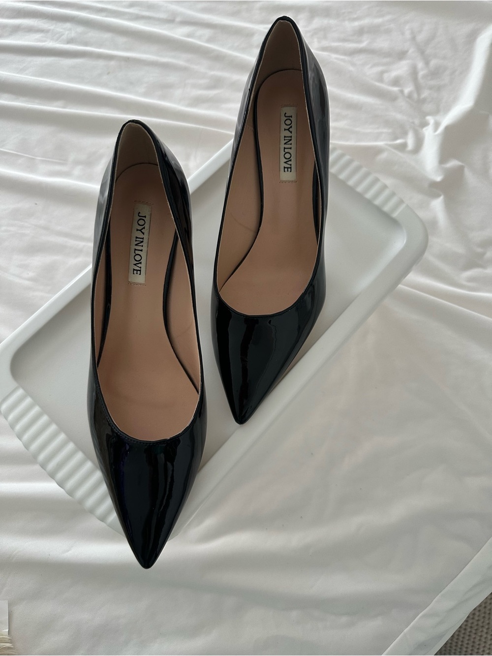 Joy N Love Black Patent Pointed Toe Pumps - Elegant Women's Heels